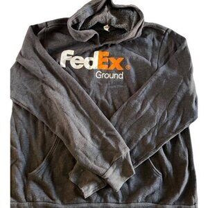 FedEx Ground Hoodie Size Large Men’s Black White Orange Graphic Sz L Workwear